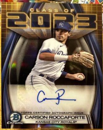 2023 Bowman Draft Chrome Prospect Autographs Carson Roccaforte #CDA-CR card