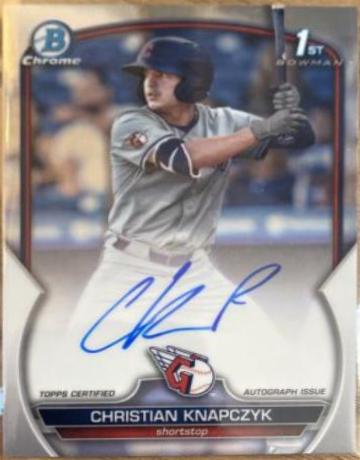 2023 Bowman Draft Chrome Prospect Autographs Christian Knapczyk #CDA-CKN card