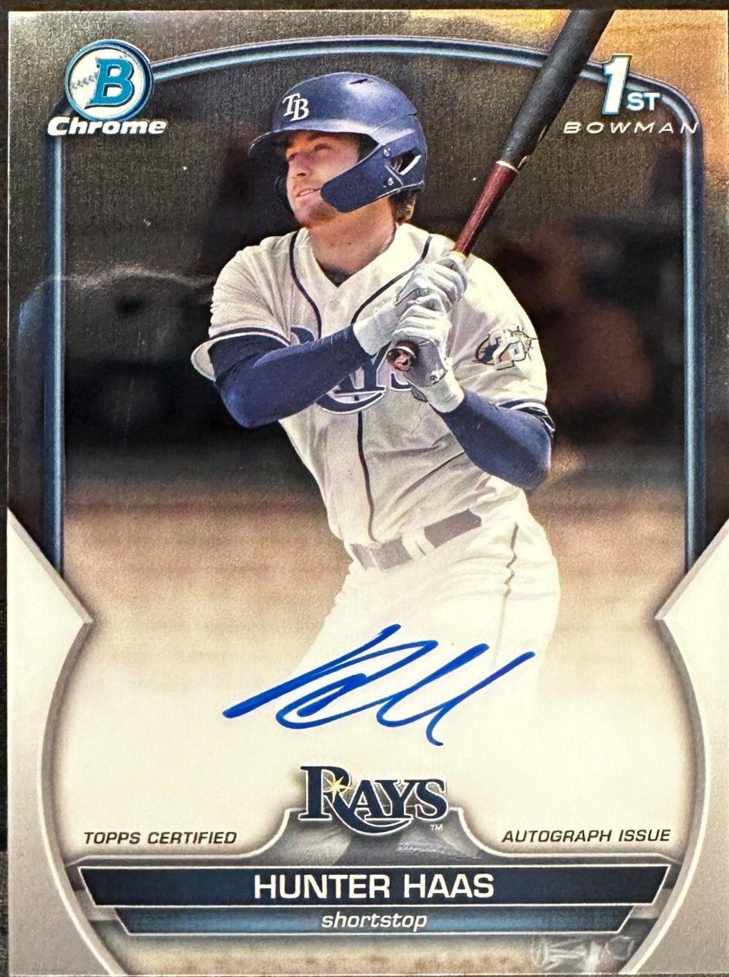2023 Bowman Draft Chrome Prospect Autographs Hunter Haas #CDA-HHA card