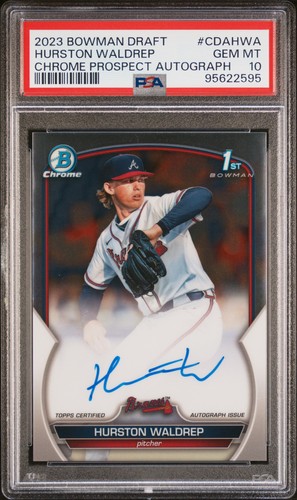 2023 Bowman Draft Chrome Prospect Autographs Hurston Waldrep #CDA-HWA card