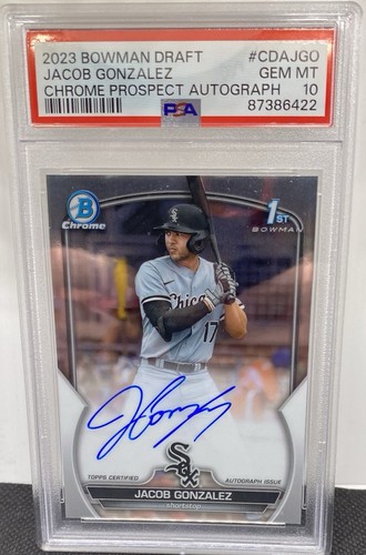 2023 Bowman Draft Chrome Prospect Autographs Jacob Gonzalez #CDA-JGO card