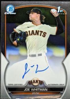 2023 Bowman Draft Chrome Prospect Autographs Joe Whitman #CDA-JWH card