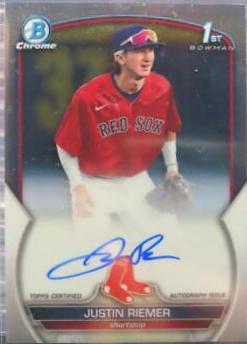 2023 Bowman Draft Chrome Prospect Autographs Justin Riemer #CDA-JRI card
