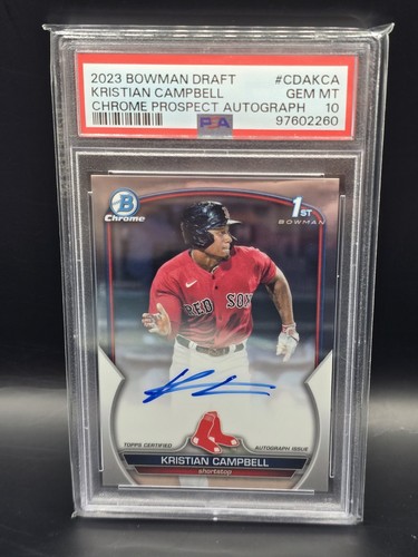 2023 Bowman Draft Chrome Prospect Autographs Kristian Campbell #CDA-KCA card