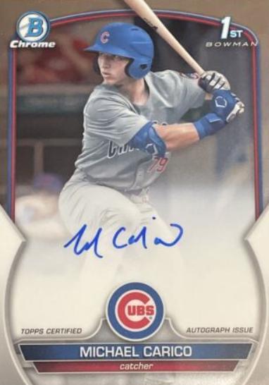 2023 Bowman Draft Chrome Prospect Autographs Michael Carico #CDA-MCA card