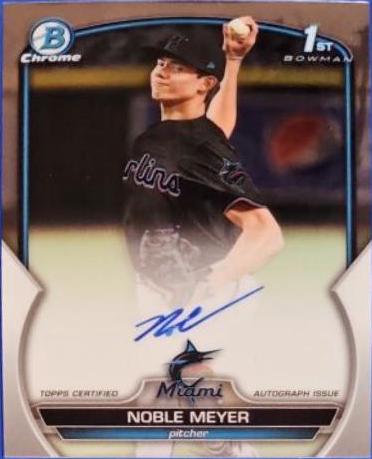 2023 Bowman Draft Chrome Prospect Autographs Noble Meyer #CDA-NME card