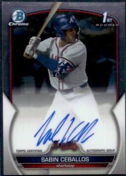 2023 Bowman Draft Chrome Prospect Autographs Sabin Ceballos #CDA-SC card