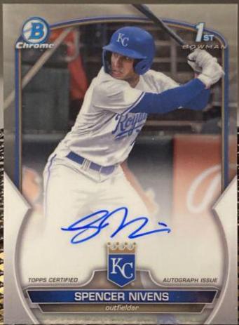 2023 Bowman Draft Chrome Prospect Autographs Spencer Nivens #CDA-SN card