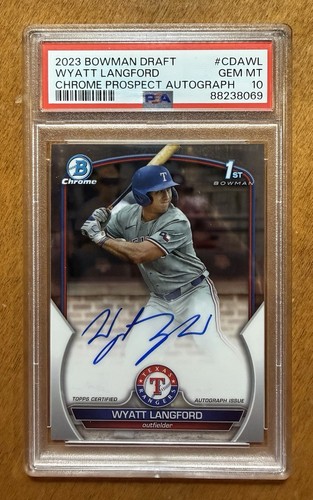2023 Bowman Draft Chrome Prospect Autographs Wyatt Langford #CDA-WL card