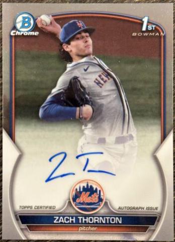 2023 Bowman Draft Chrome Prospect Autographs Zach Thornton #CDA-ZT card