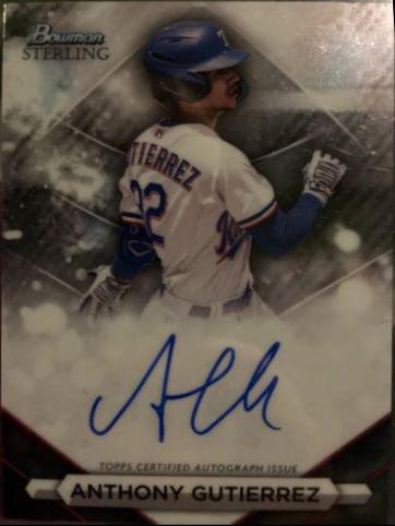 2023 Bowman Sterling Prospect Autograph Anthony Gutierrez #PA-AG card