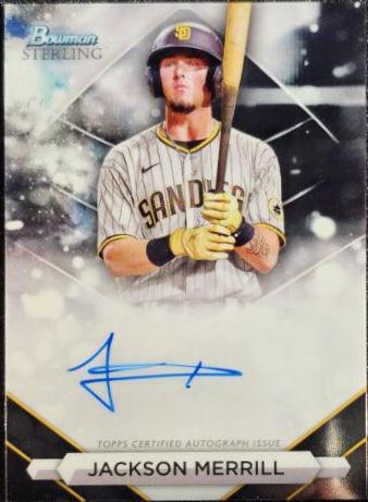 2023 Bowman Sterling Prospect Autograph Jackson Merrill #PA-JML card