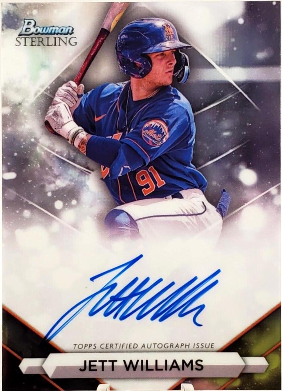 2023 Bowman Sterling Prospect Autograph Jett Williams #PA-JW card