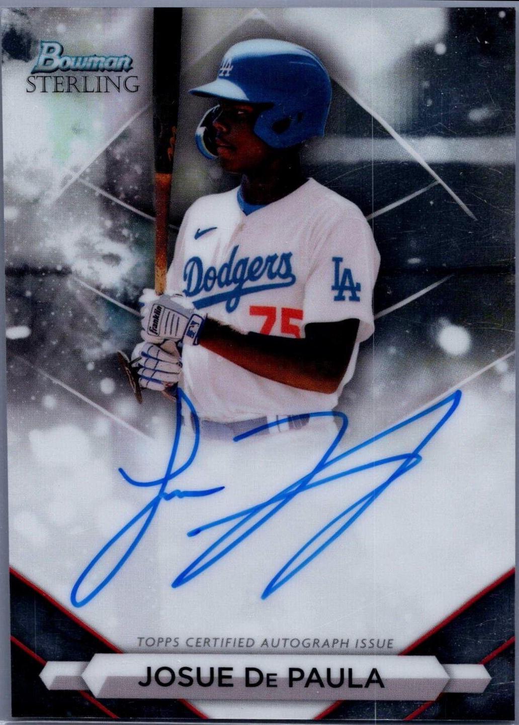 2023 Bowman Sterling Prospect Autograph Josue De Paula #PA-JD card