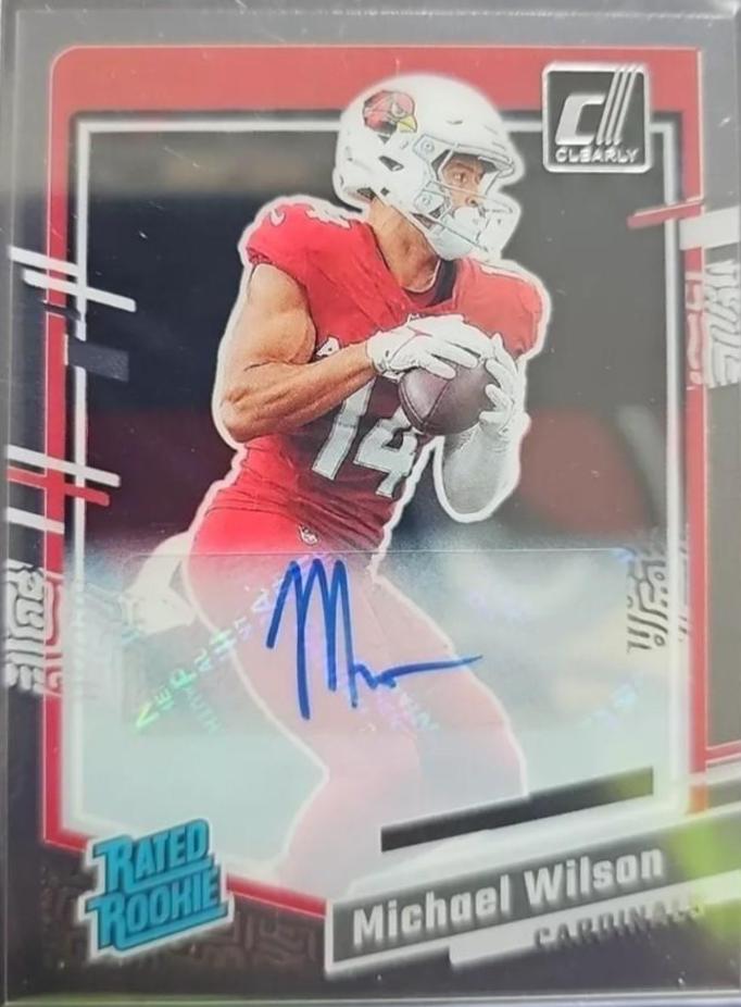 2023 Clearly Donruss Rated Rookie Autograph Michael Wilson #76 card