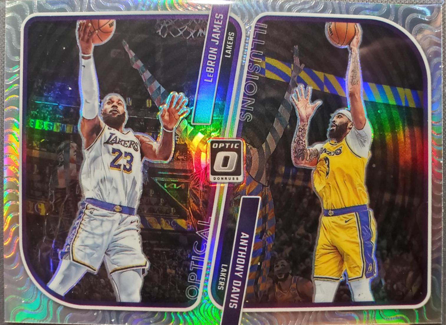 2023 Donruss Optic Optical Illusions Anthony Davis / LeBron James  [Holo] #1 card