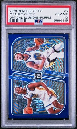 2023 Donruss Optic Optical Illusions Chris Paul / Stephen Curry  [Purple] #5 card