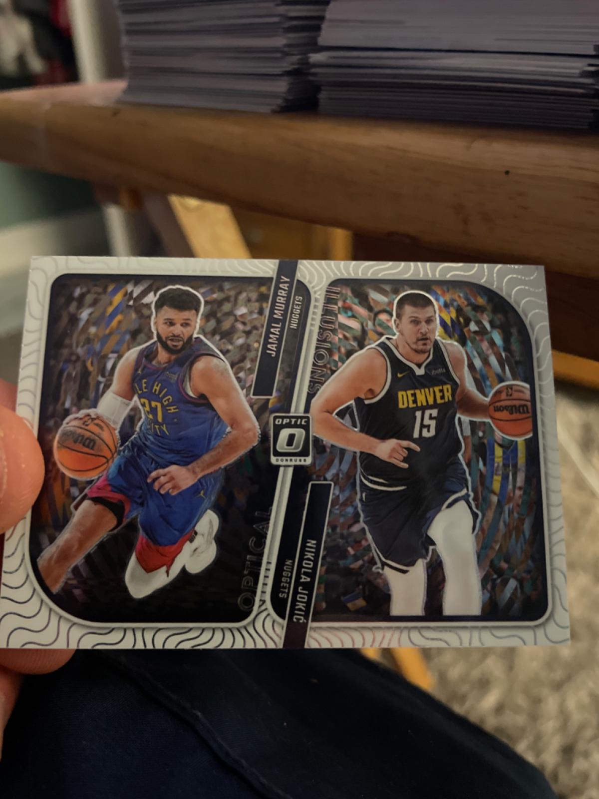 2023 Donruss Optic Optical Illusions Jamal Murray / Nikola Jokic #3 card