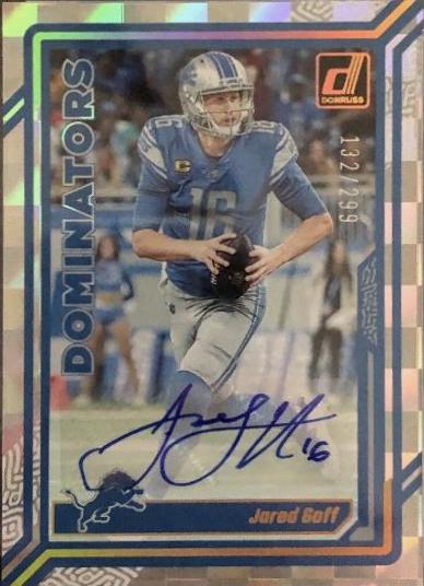 2023 Panini Donruss Dominators Jared Goff [Autograph] #D-24 card