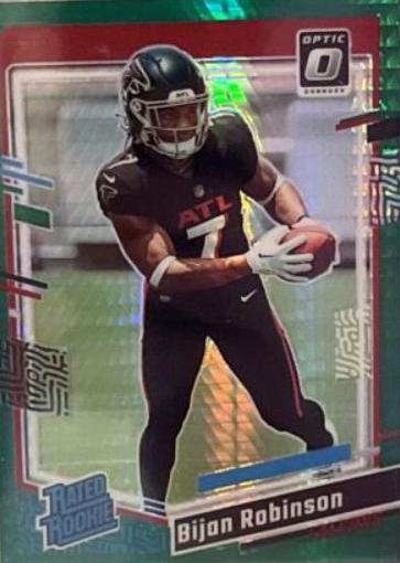 2023 Panini Donruss Optic Bijan Robinson [Green Hyper] #206 card