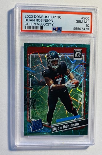 2023 Panini Donruss Optic Bijan Robinson [Green Velocity] #206 card