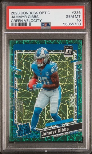 2023 Panini Donruss Optic Jahmyr Gibbs [Green Velocity] #236 card