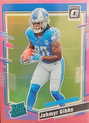 2023 Panini Donruss Optic Jahmyr Gibbs [Pink] #236 card
