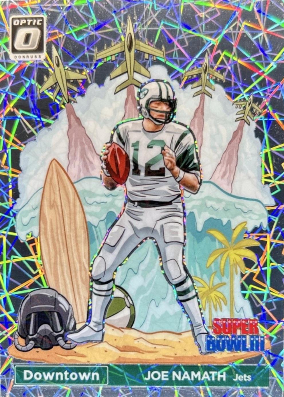 2023 Panini Donruss Optic Super Bowl Downtown Joe Namath [Lazer Refractor] #SBD-JN card