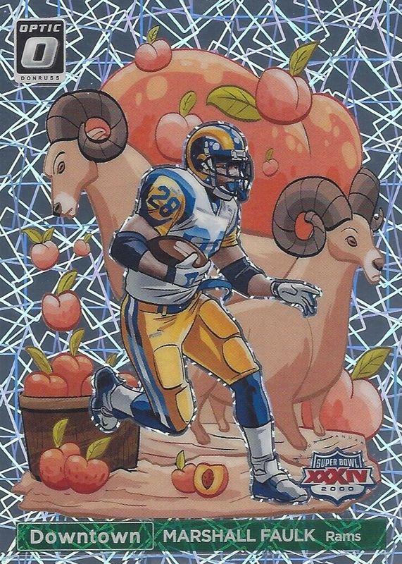 2023 Panini Donruss Optic Super Bowl Downtown Marshall Faulk #6 card
