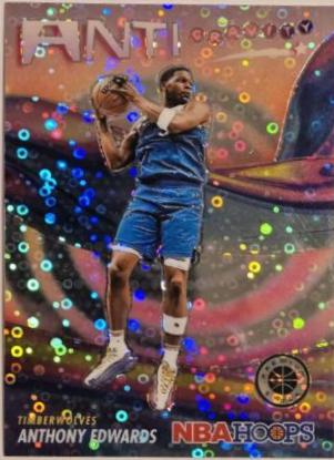 2023 Panini Hoops Premium Stock Anti Gravity Anthony Edwards [Disco Prizm] #14 card