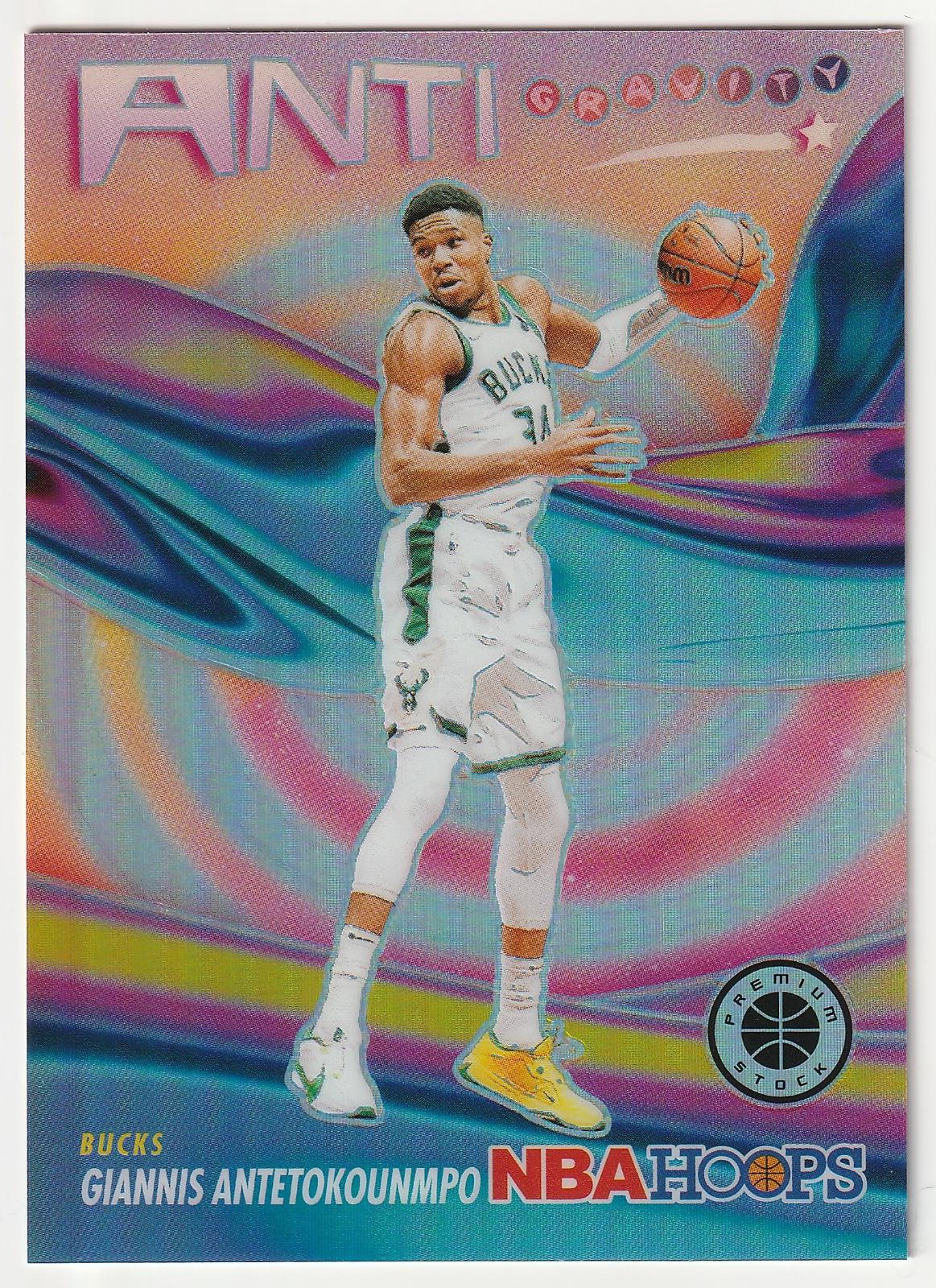 2023 Panini Hoops Premium Stock Anti Gravity Giannis Antetokounmpo [Silver Prizm] #12 card