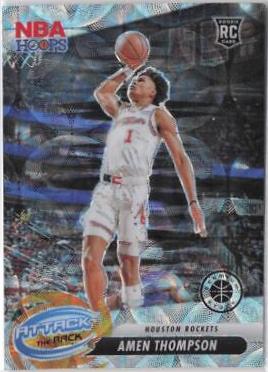 2023 Panini Hoops Premium Stock Attack the Rack Amen Thompson [Silver Prizm] #9 card