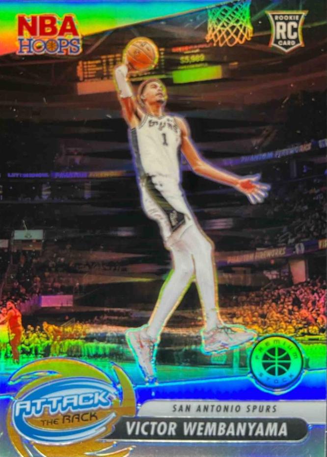 2023 Panini Hoops Premium Stock Attack the Rack Victor Wembanyama [Silver Prizm] #3 card