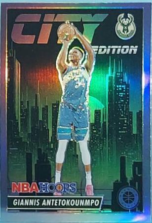 2023 Panini Hoops Premium Stock City Edition Giannis Antetokounmpo [Silver Prizm] #19 card