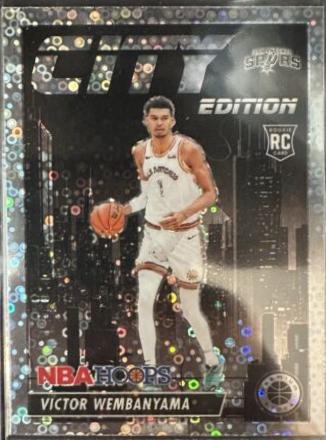 2023 Panini Hoops Premium Stock City Edition Victor Wembanyama [Disco Prizm] #25 card