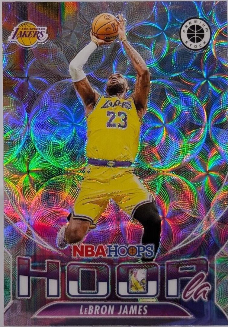 2023 Panini Hoops Premium Stock Hoopla LeBron James #10 card