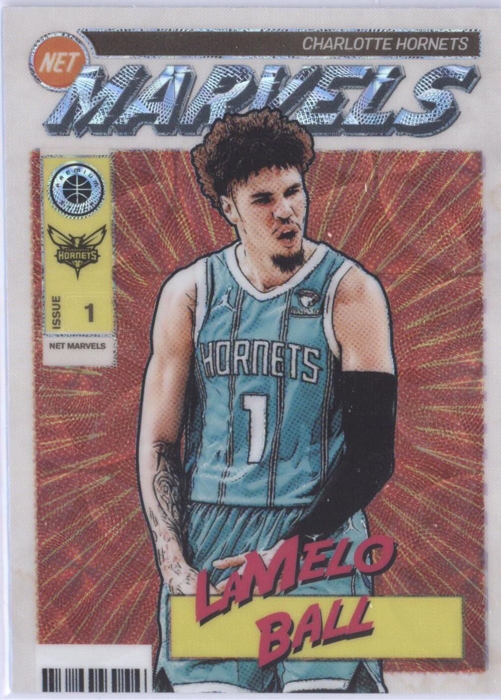 2023 Panini Hoops Premium Stock Retro Net Marvels LaMelo Ball #23 card