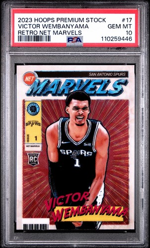 2023 Panini Hoops Premium Stock Retro Net Marvels Victor Wembanyama #17 card