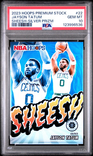 2023 Panini Hoops Premium Stock Sheesh Jayson Tatum [Silver Prizm] #22 card