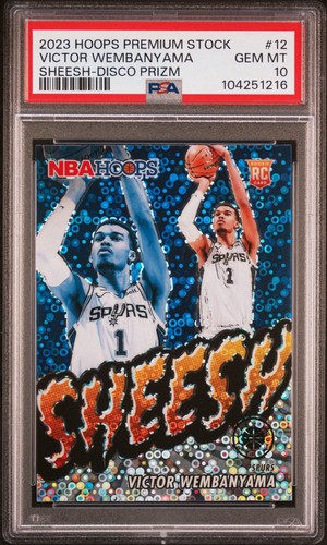 2023 Panini Hoops Premium Stock Sheesh Victor Wembanyama [Disco Prizm] #12 card