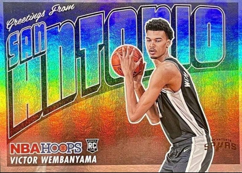 2023 Panini Hoops Rookie Greetings Victor Wembanyama [Holo] #1 card