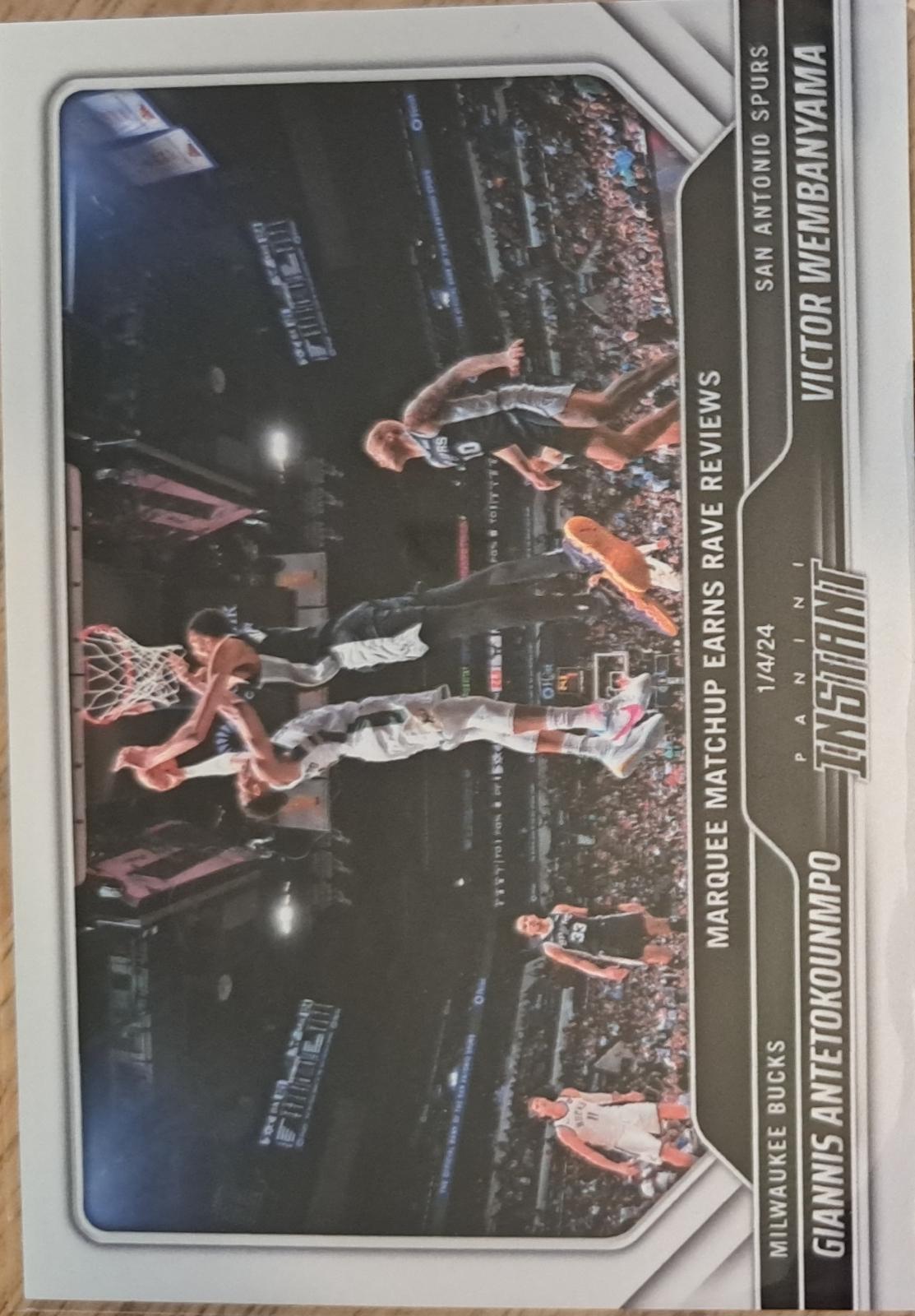 2023 Panini Instant Giannis Antetokounmpo / Victor Wembanyama #225 card