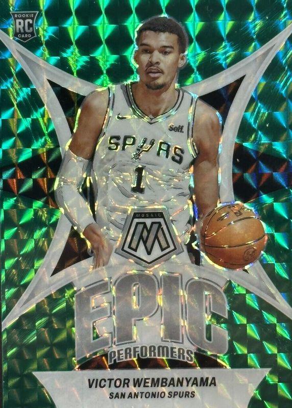 2023 Panini Mosaic Epic Performers Victor Wembanyama [Green] #12 card