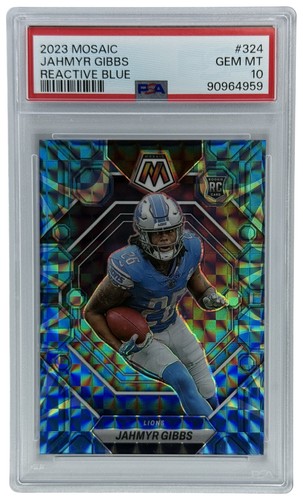 2023 Panini Mosaic Jahmyr Gibbs [Reactive Blue] #324 card