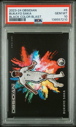 2023 Panini Obsidian Black Color Blast Bukayo Saka #6 card