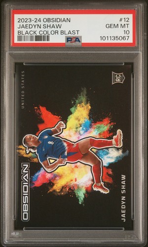 2023 Panini Obsidian Black Color Blast Jaedyn Shaw #12 card