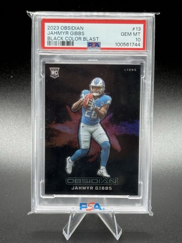 2023 Panini Obsidian Black Color Blast Jahmyr Gibbs #13 card