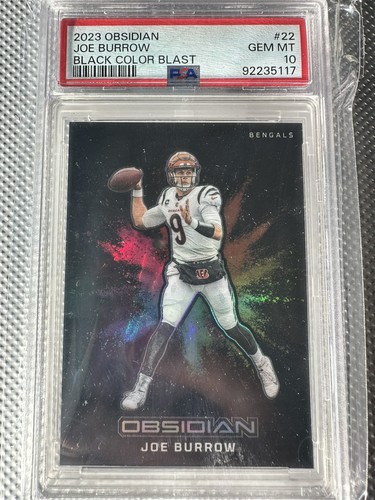 2023 Panini Obsidian Black Color Blast Joe Burrow #22 card