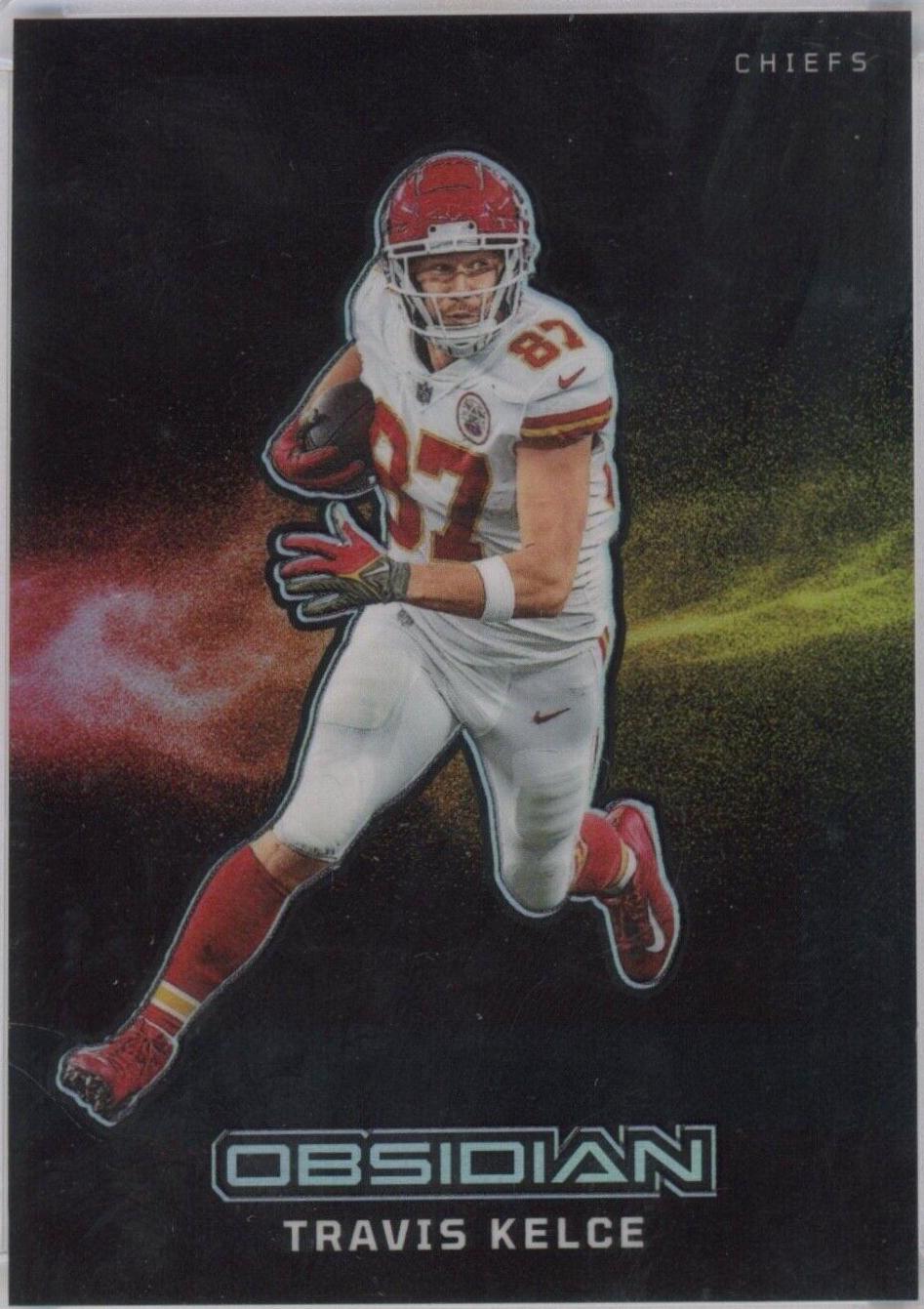 2023 Panini Obsidian Black Color Blast Travis Kelce #2 card