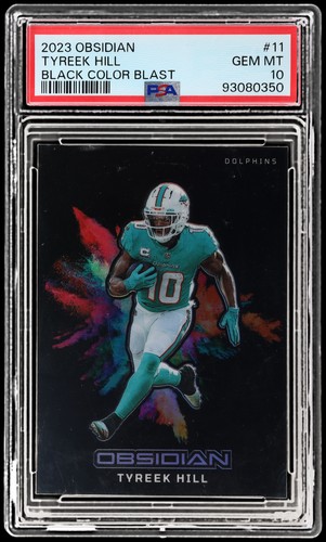 2023 Panini Obsidian Black Color Blast Tyreek Hill #11 card